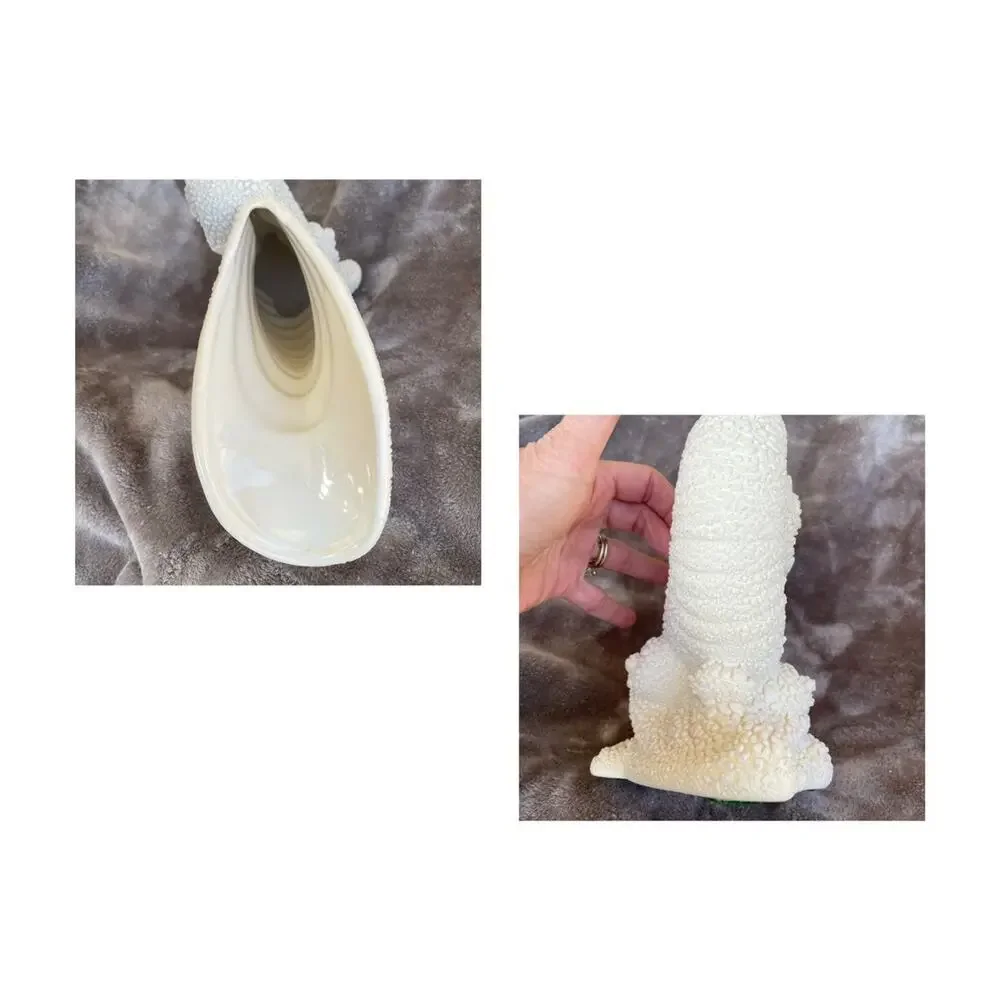 Royal Haeger Nautilus Shell Cornucopia Vase Textured Pebbled Nautical Sea READ